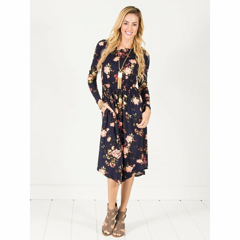 Zulily Reborn Fall Floral Pocket Dress
